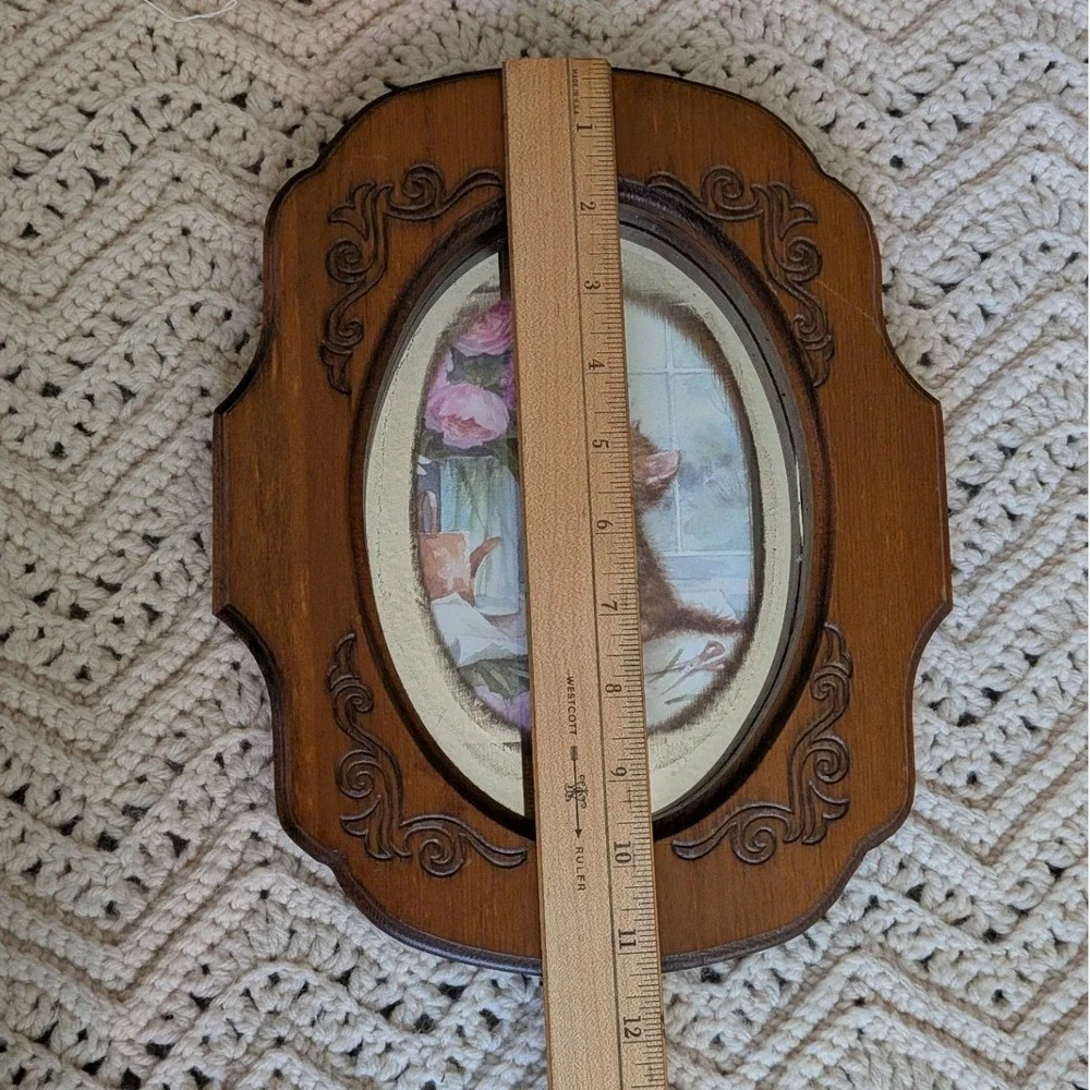 Vintage Ornate Wood Mirror 5x7 Picture Frame Unique